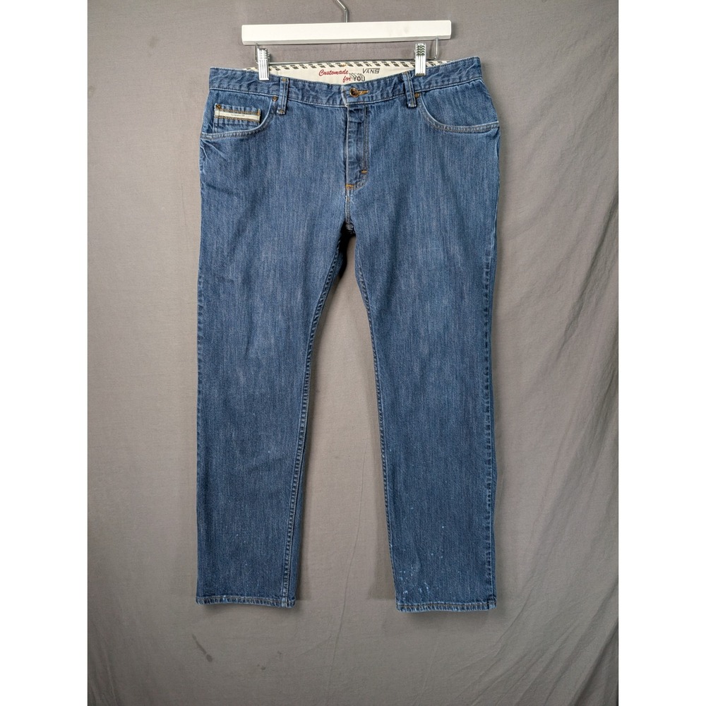 Vans Off The Wall Mens Blue Denim Straight Leg Jeans 36x30 VN-0K4F5ZS